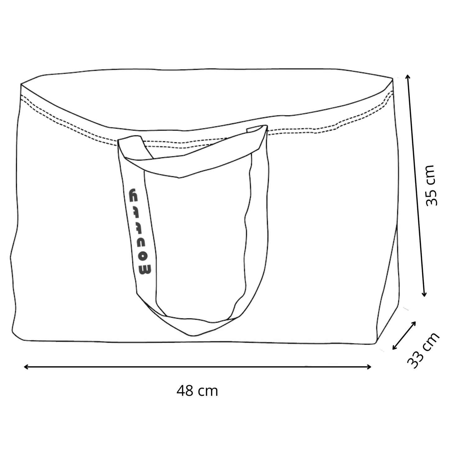 moutty Sac CABAS PERSONNALISÉ - BOIS