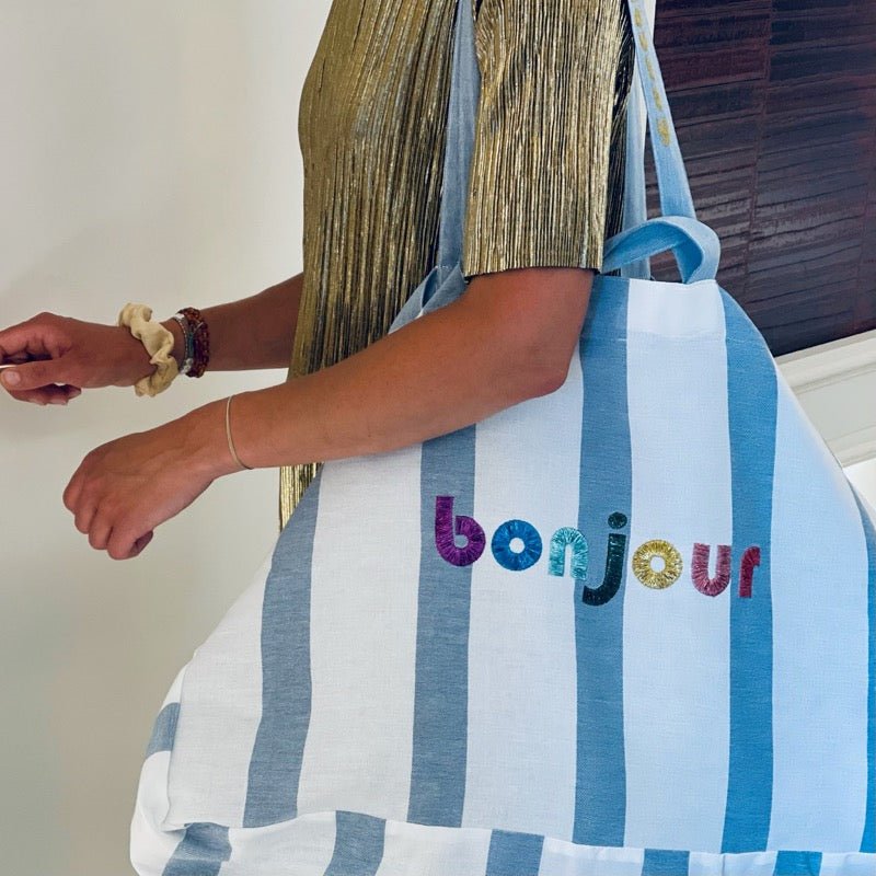 moutty Sac LE MAXI CABAS À RAYURES CABINE - BLEU - CAPSULE BONJOUR