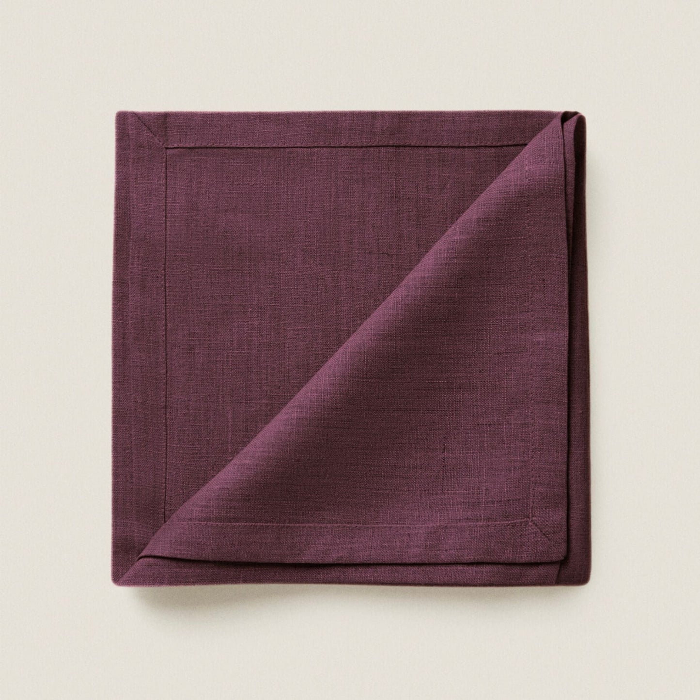moutty SERVIETTE DE TABLE PERSONNALISÉE - AUBERGINE