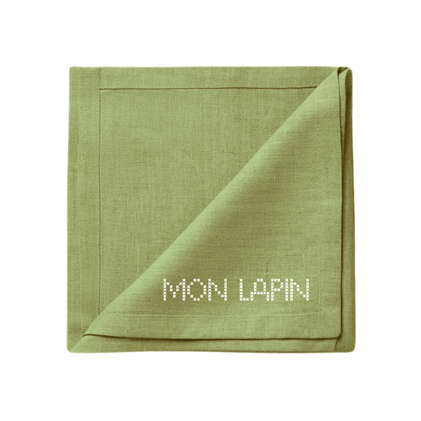 SERVIETTE DE TABLE PERSONNALISÉE - VERT AMANDE