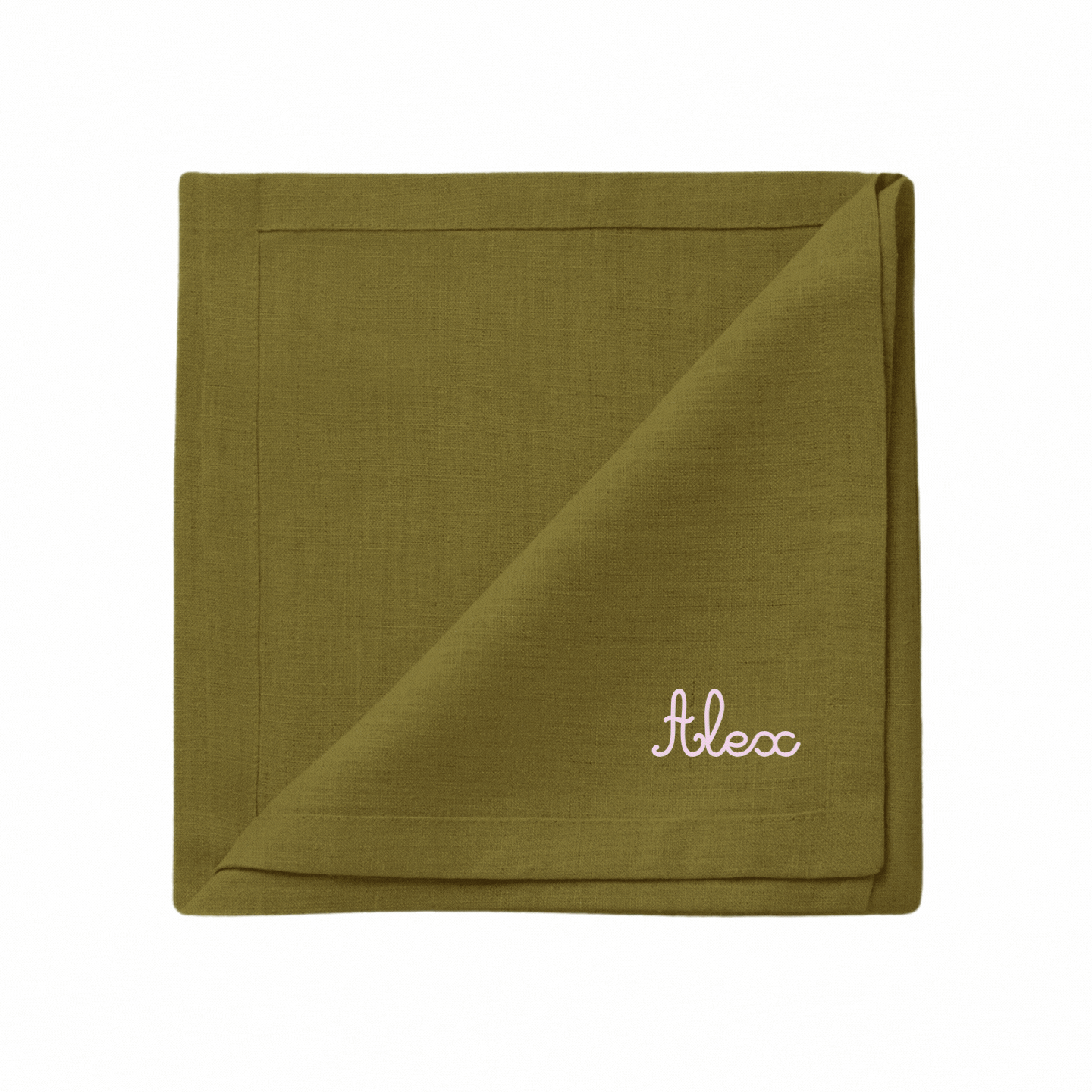 SERVIETTE DE TABLE PERSONNALISÉE - VERT OLIVE