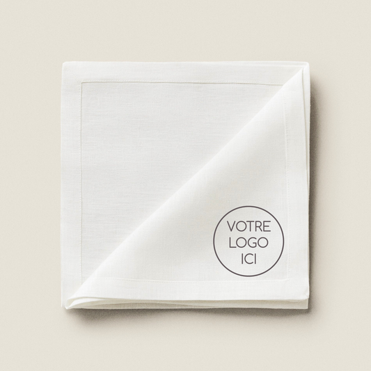 SERVIETTE DE TABLE PERSONNALISÉE LOGO RESTAURANTS, HÔTELS, EVENEMENTIEL