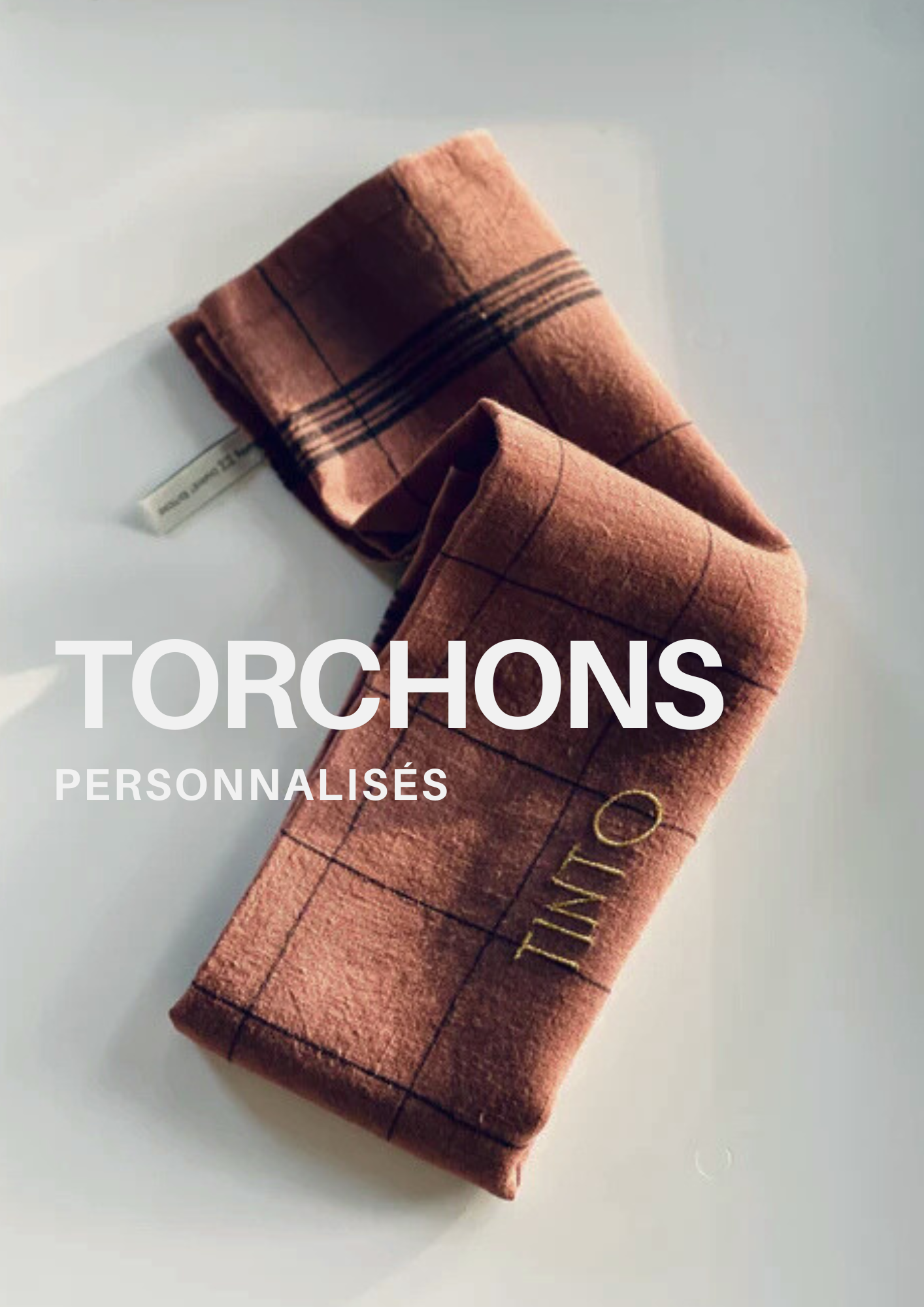 torchon personnalisé prénom texte logo 