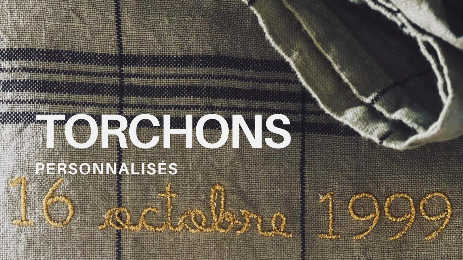 torchon personnalisé prénom texte logo 