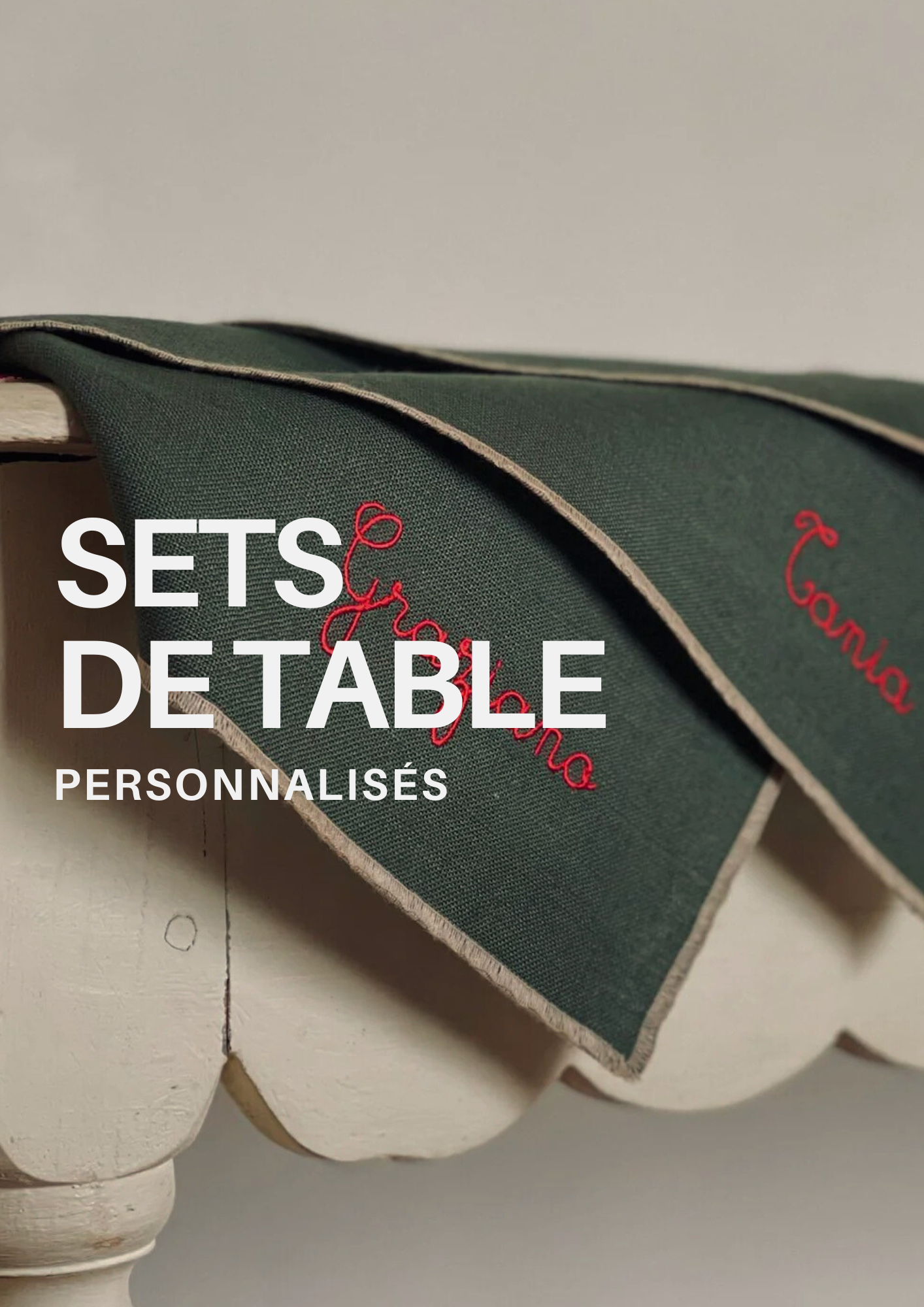 set de table personnalisée prénom texte logo 