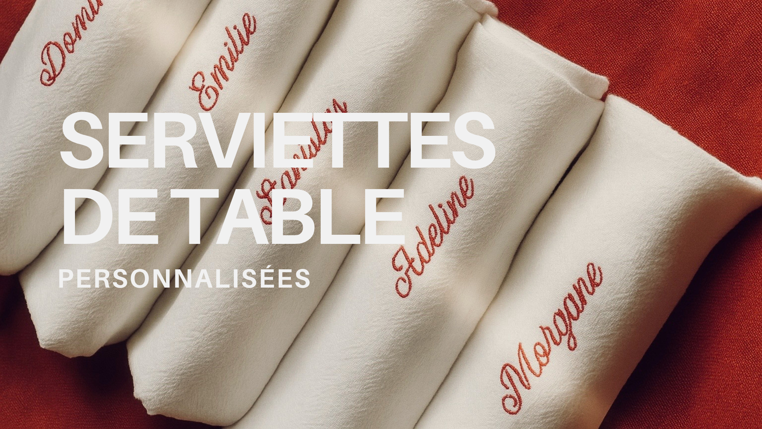 serviette de table personnalisée prénom texte logo 