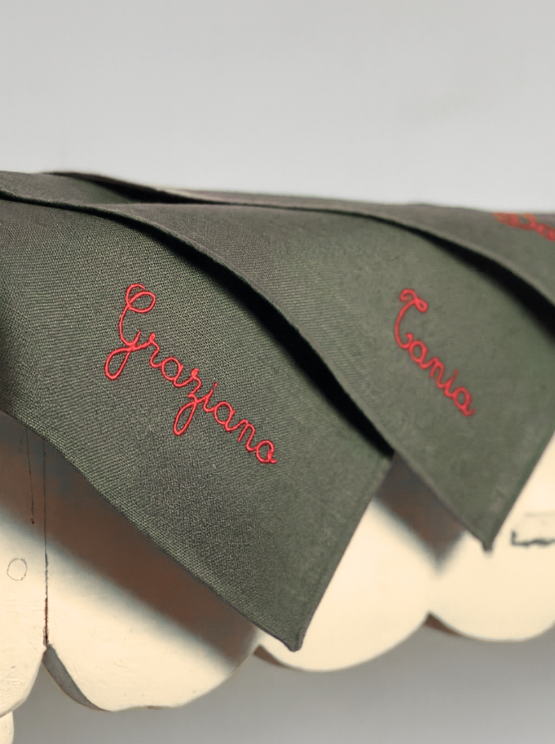 set de table personnalisé broderie