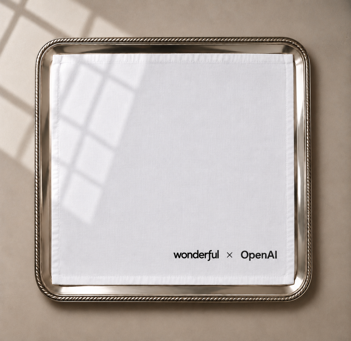 Wonderful × OpenAI – Custom Embroidered Linen Napkins – London – Valerie Thornewell