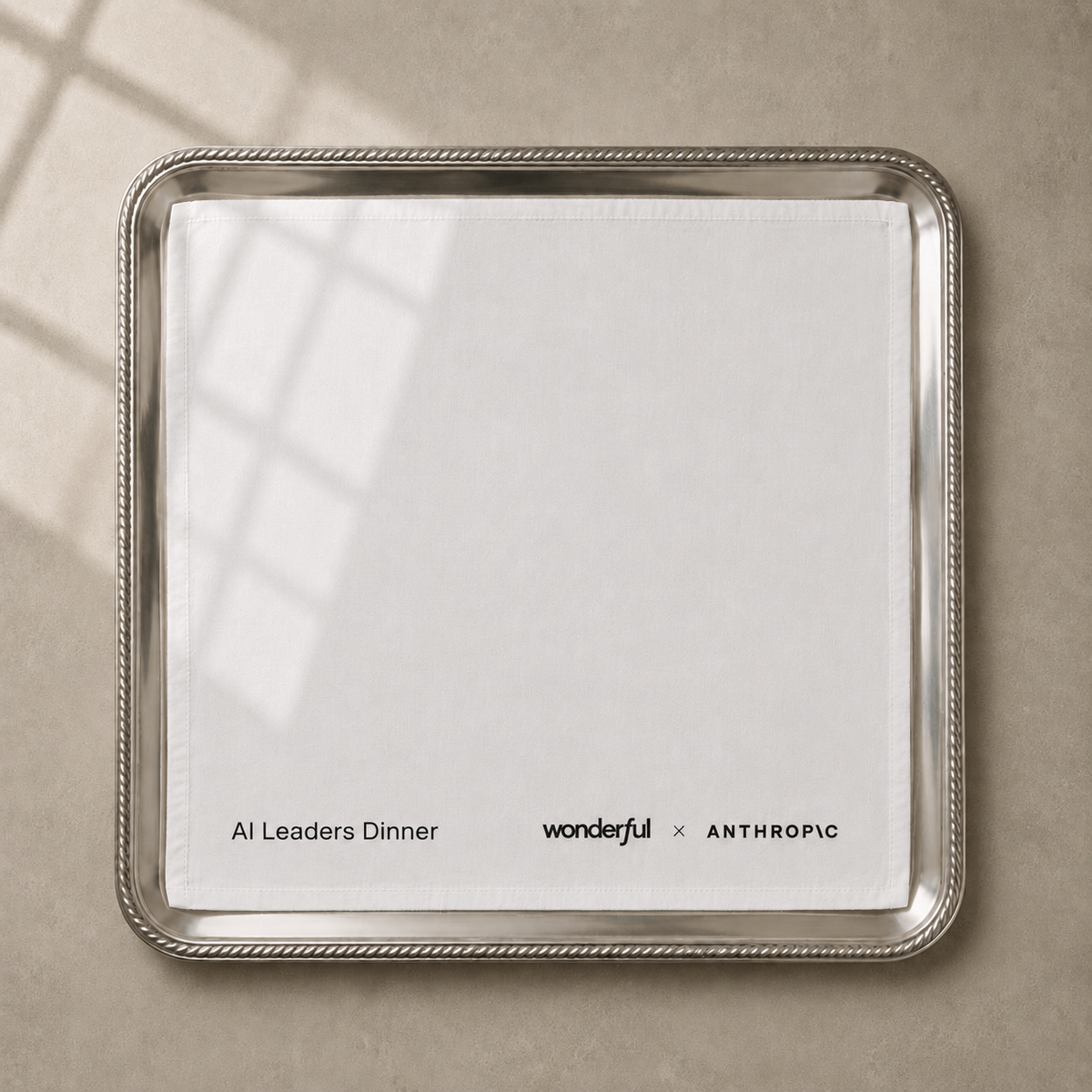Custom Embroidered Linen Napkins – AI Leaders Dinner - Dara Liberman