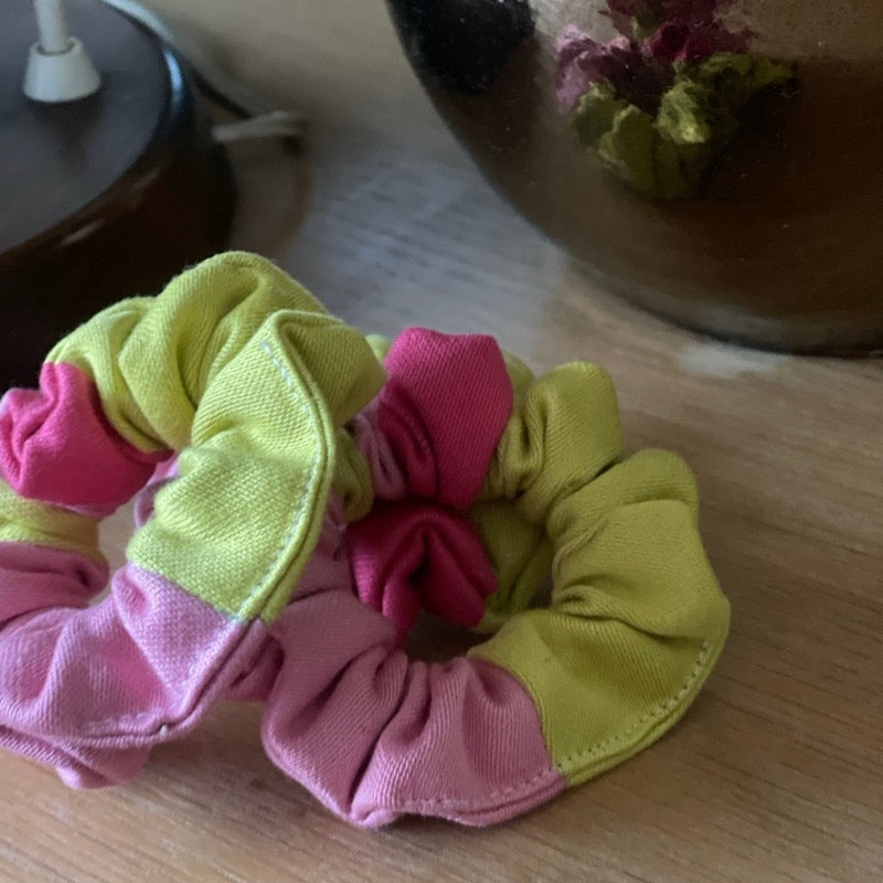 moutty Chouchou - Rose/Jaune Le chouchou - Tissus upcylés