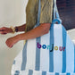 moutty Sac LE MAXI CABAS À RAYURES CABINE - BLEU - CAPSULE BONJOUR