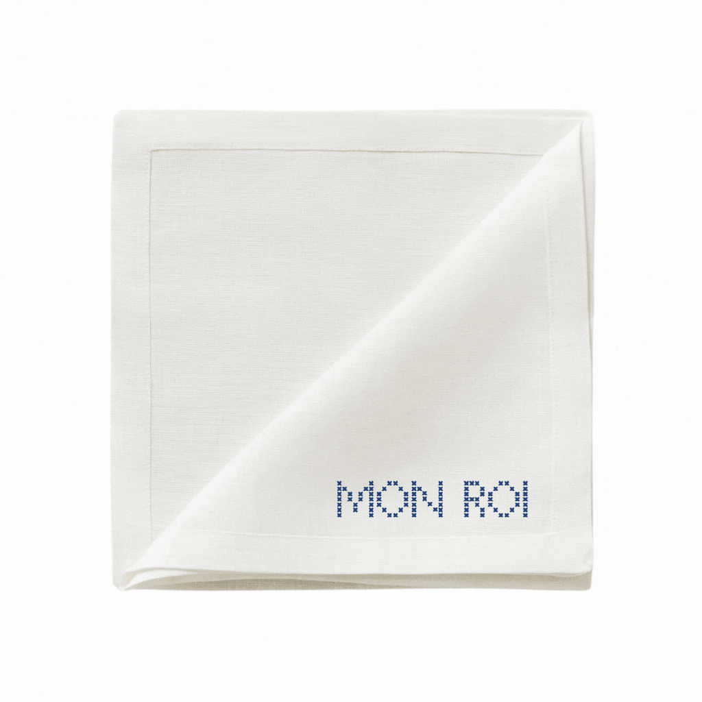 serviette de table personnalisée broderie