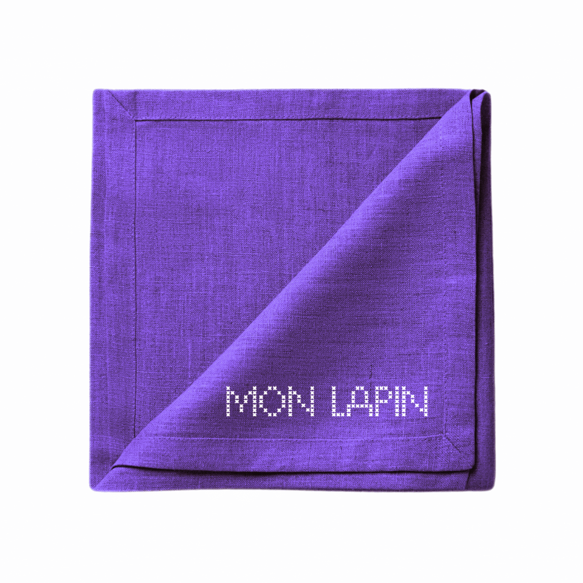 serviette de table avec une broderie prénom texte personnalisation serviette de table personnalisable