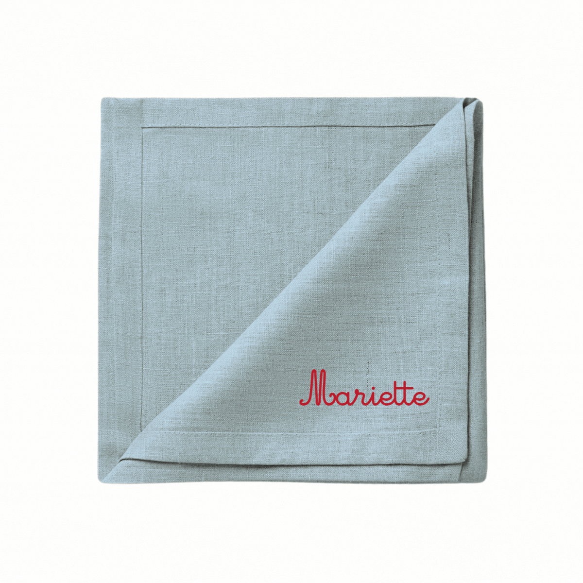 serviette de table avec une broderie prénom texte personnalisation serviette de table personnalisable