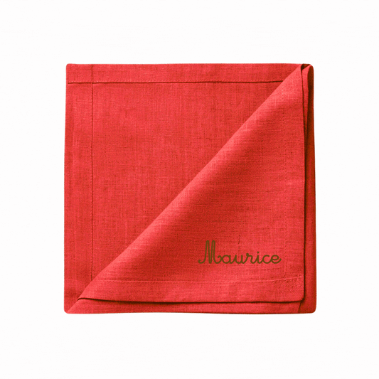 SERVIETTE DE TABLE PERSONNALISÉE - ROUGE