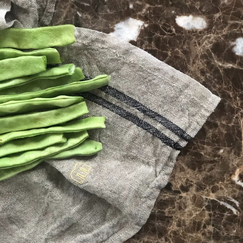 moutty Torchon le bocage - Lin - Brodé « bonjour »